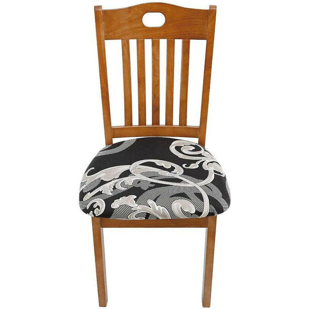 Stretch Dining Chair Seat Covers Removable Seat Cushion Slipcovers Protector - A