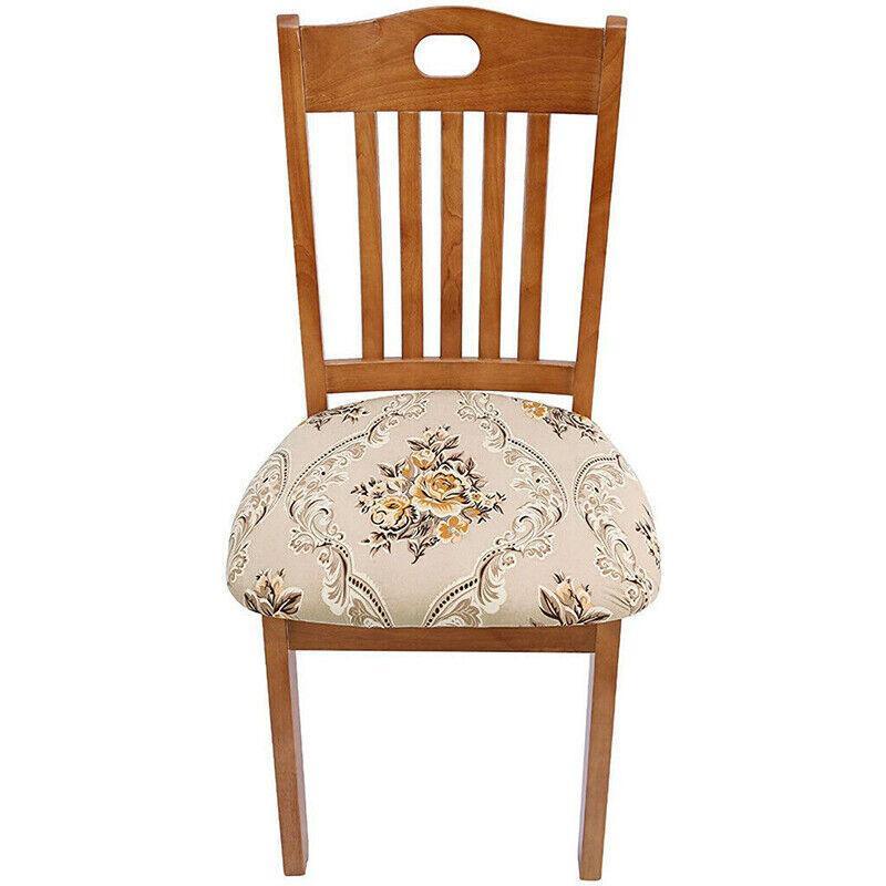 Stretch Dining Chair Seat Covers Removable Seat Cushion Slipcovers Protector - C