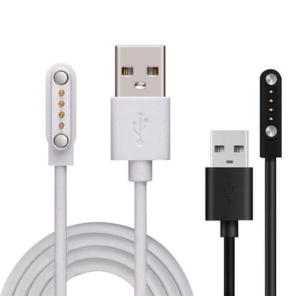 Universal Smart Watch Bracelet Charging Cable 4-Pin 2.54 Snap-on Charger Cords - White