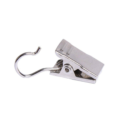 50PCS Stainless Steel Curtain Clip Hooks Strong Load-bearing Shower Accessories - Black