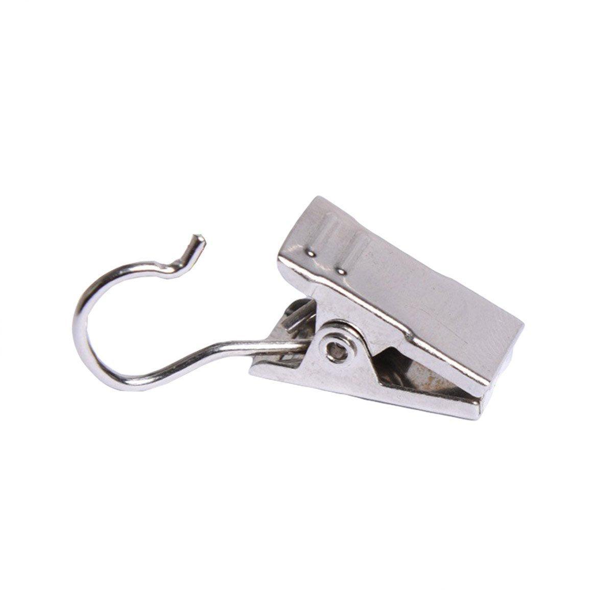 50PCS Stainless Steel Curtain Clip Hooks Strong Load-bearing Shower Accessories - Copper