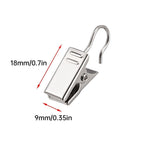 50PCS Stainless Steel Curtain Clip Hooks Strong Load-bearing Shower Accessories - White
