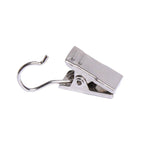 50PCS Stainless Steel Curtain Clip Hooks Strong Load-bearing Shower Accessories - White