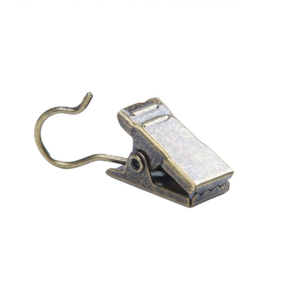 50PCS Stainless Steel Curtain Clip Hooks Strong Load-bearing Shower Accessories - White