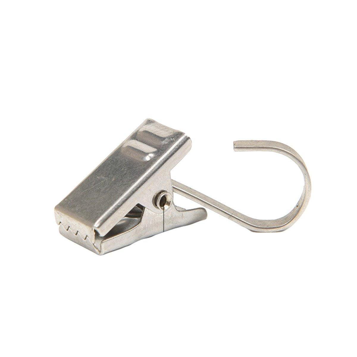 50PCS Stainless Steel Curtain Clip Hooks Strong Load-bearing Shower Accessories - White