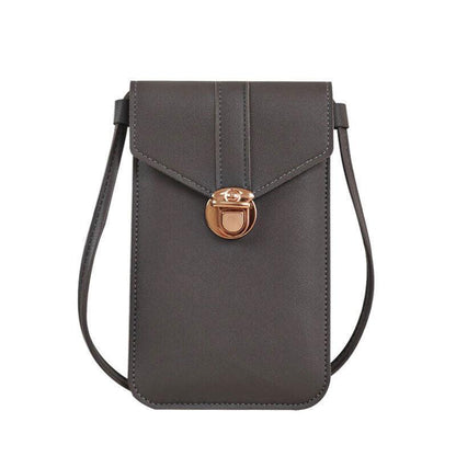 Touch Screen Crossbody Phone Bag with Clear Window PU Leather Wallet Purse - Green