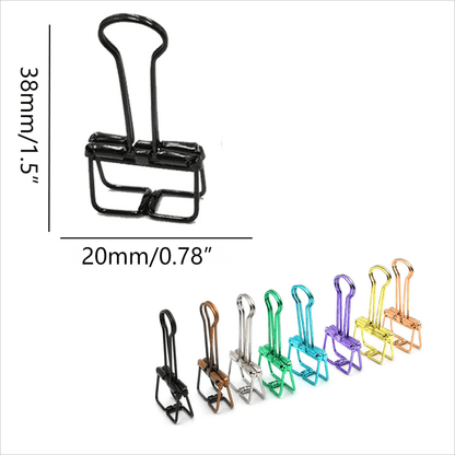 Solid Color Hollow Out Swallowtail Metal Binder Bookmark Clips Office Supplies - Blue