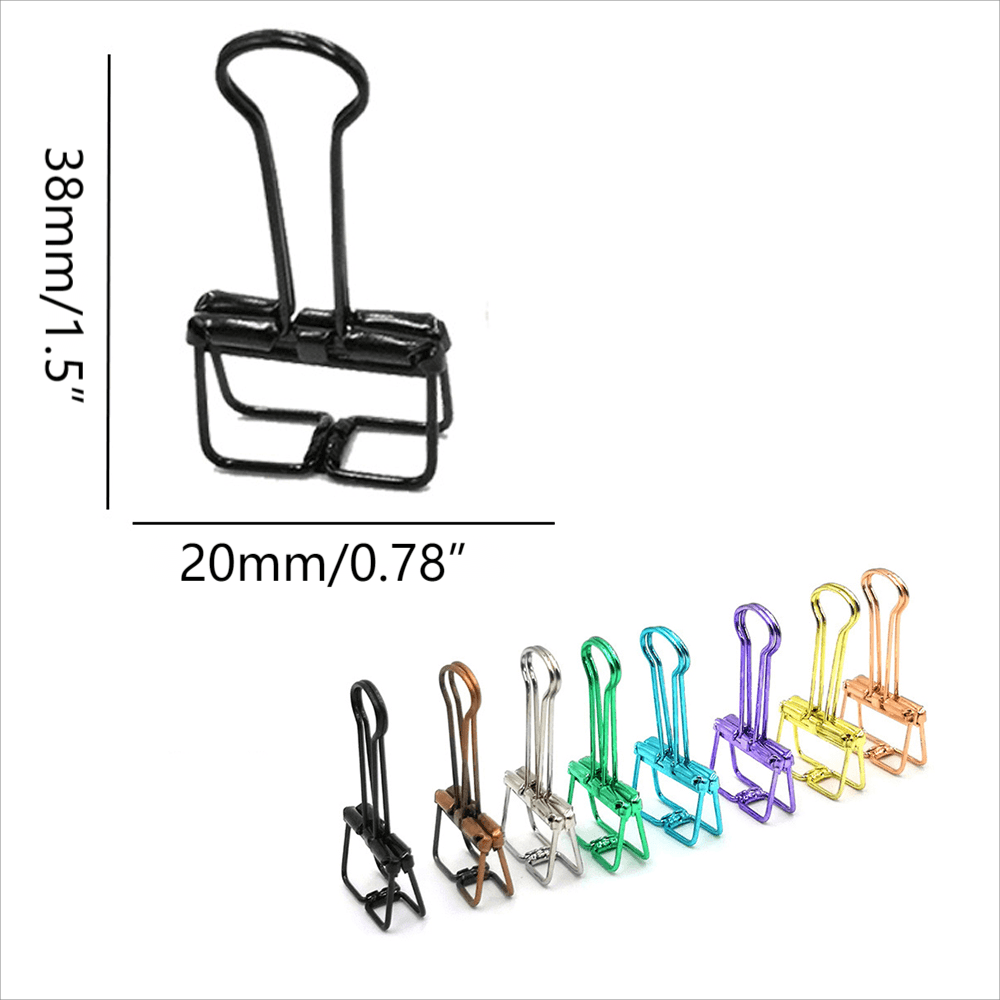 Solid Color Hollow Out Swallowtail Metal Binder Bookmark Clips Office Supplies - Purple