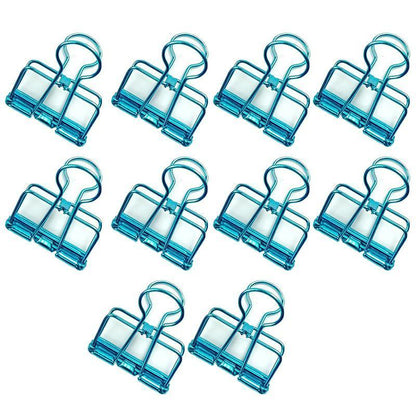 Solid Color Hollow Out Swallowtail Metal Binder Bookmark Clips Office Supplies - Silver
