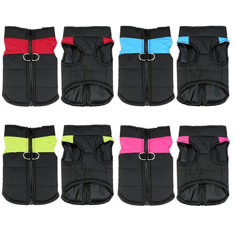 L Size Large Dog Jacket Padded Waterproof Pet Clothes Warm Windbreaker Vest Coat Winter - Green