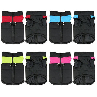 L Size Large Dog Jacket Padded Waterproof Pet Clothes Warm Windbreaker Vest Coat Winter - Green