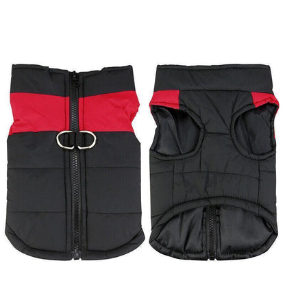 L Size Large Dog Jacket Padded Waterproof Pet Clothes Warm Windbreaker Vest Coat Winter - Green