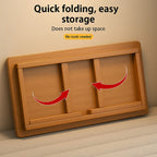 Bamboo Folding Side Table Portable Space Saving Easy Storage Stable Structure