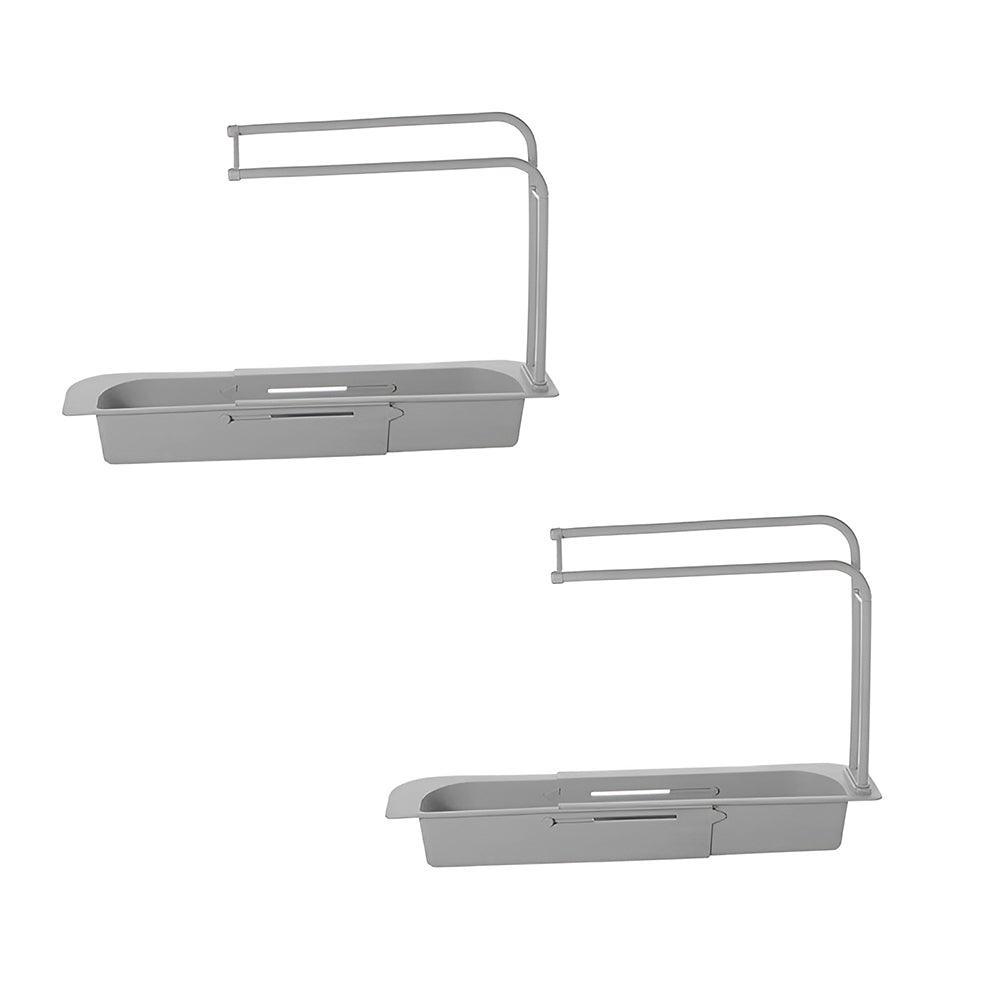 Telescopic Sink Rack Holder Expandable Storage Drain Basket Home Kitchen Kit - Blue