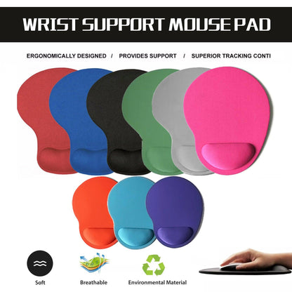 Comfort Mouse Pad with Built In Wrist Support Non Slip Ergonomic Mice Mat - Green