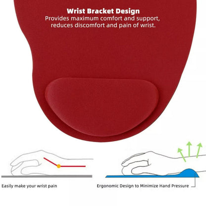 Comfort Mouse Pad with Built In Wrist Support Non Slip Ergonomic Mice Mat - Pink