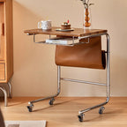 Wheeled Desk For Home Office Bedroom Lockable Wheels Space Saving Sturdy Use