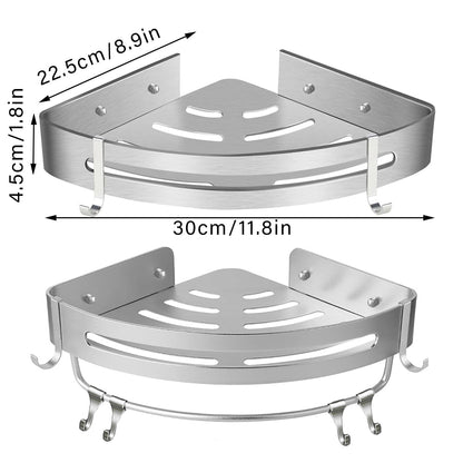 Wall Mounted Bathroom Shelf Triangle Corner Shower Storage Rack for Toiletries - Single layer