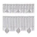 White Lace Window Curtain Short Tier Panel for Kitchen Bathroom
