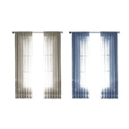2PCS Solid Color Window Curtains Semi Shading Sheer Drapes Room Divider Use - Blue