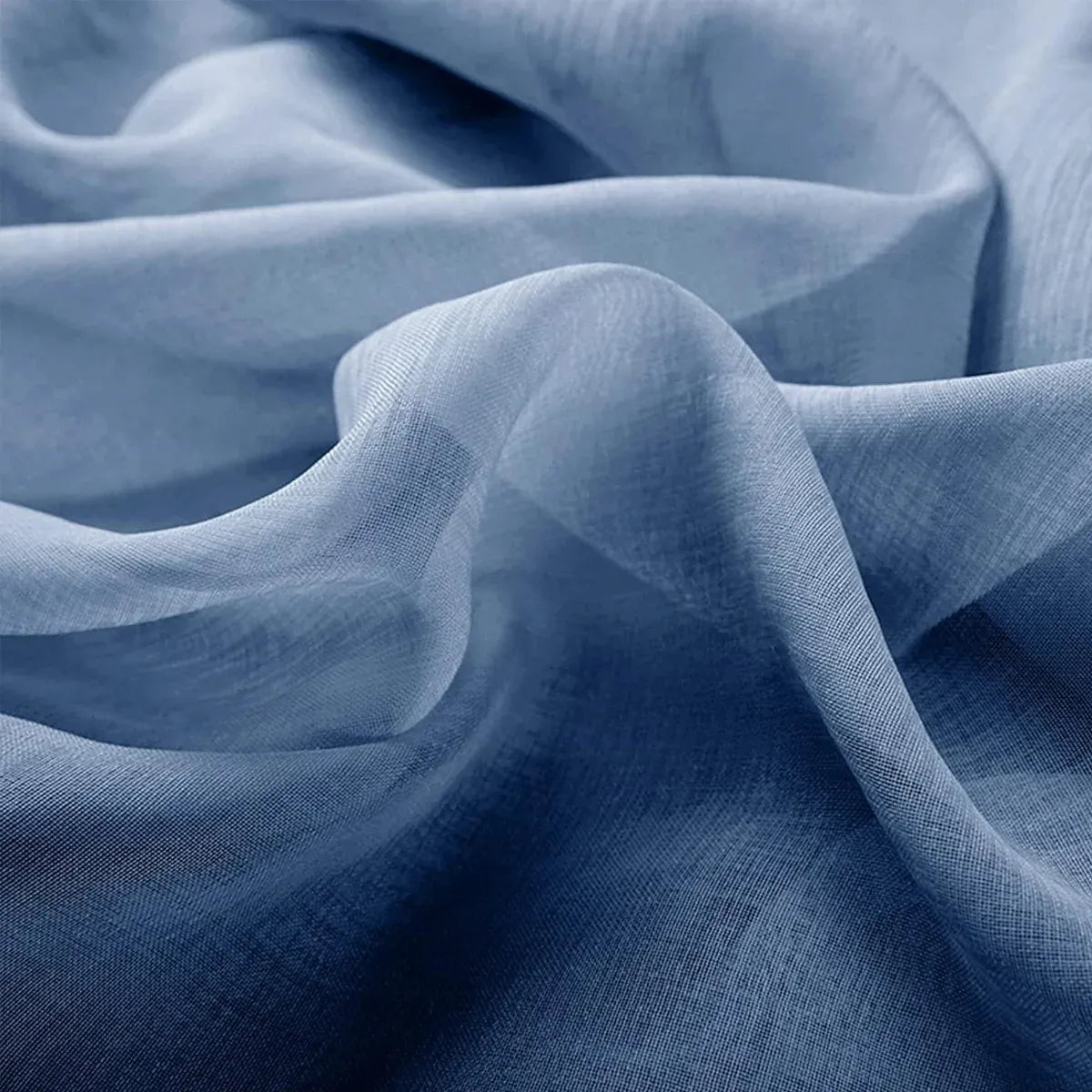 2PCS Solid Color Window Curtains Semi Shading Sheer Drapes Room Divider Use - Blue