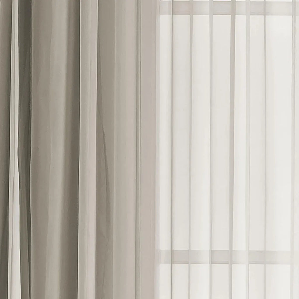 2PCS Solid Color Window Curtains Semi Shading Sheer Drapes Room Divider Use - Blue