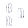 Curtain Tiebacks Pearl Strap Set 3 Pairs Decorative Buckle Holder Rings Hooks - White