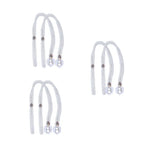 Curtain Tiebacks Pearl Strap Set 3 Pairs Decorative Buckle Holder Rings Hooks - White