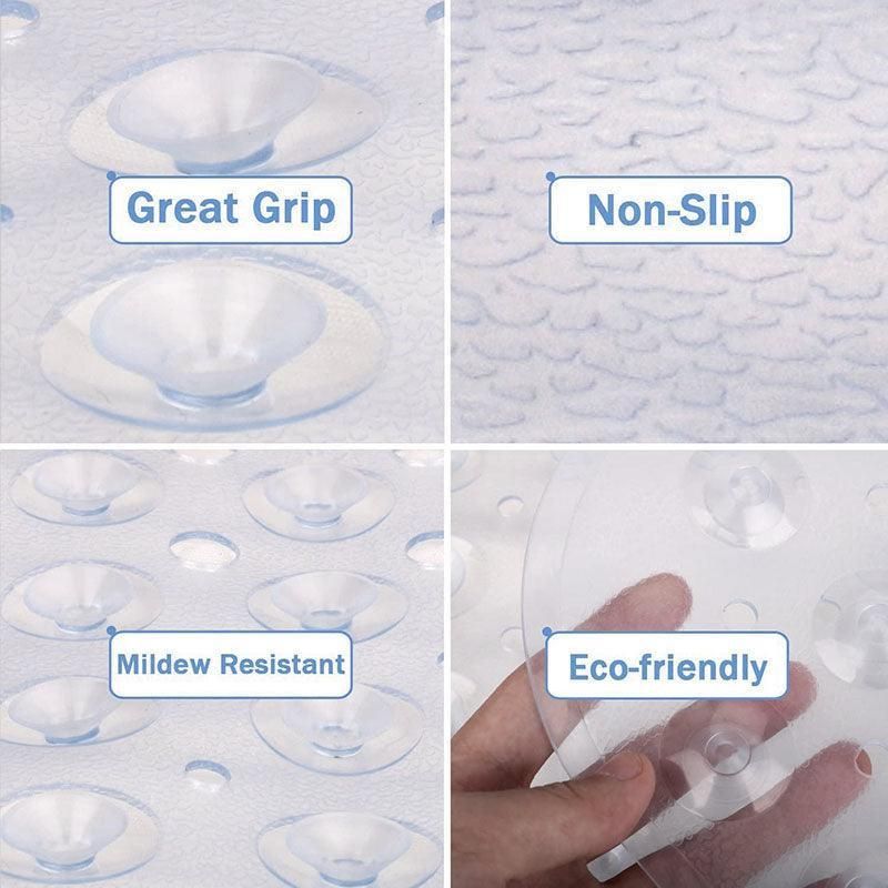Non Slip Shower Mat for Bathtub Floor with Suction Cups 100x40cm - Clear