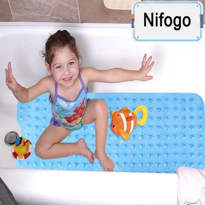 Non Slip Shower Mat for Bathtub Floor with Suction Cups 100x40cm - Clear