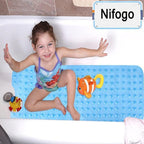 Non Slip Shower Mat for Bathtub Floor with Suction Cups 100x40cm - Clear