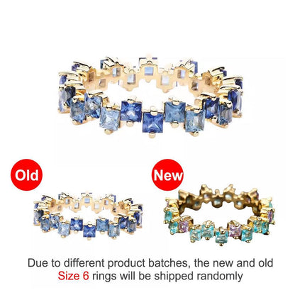 Square Design 1.2ct Simulated Diamond Women Engagement Ring Rose Gold Plated - Dark Blue-Size 6