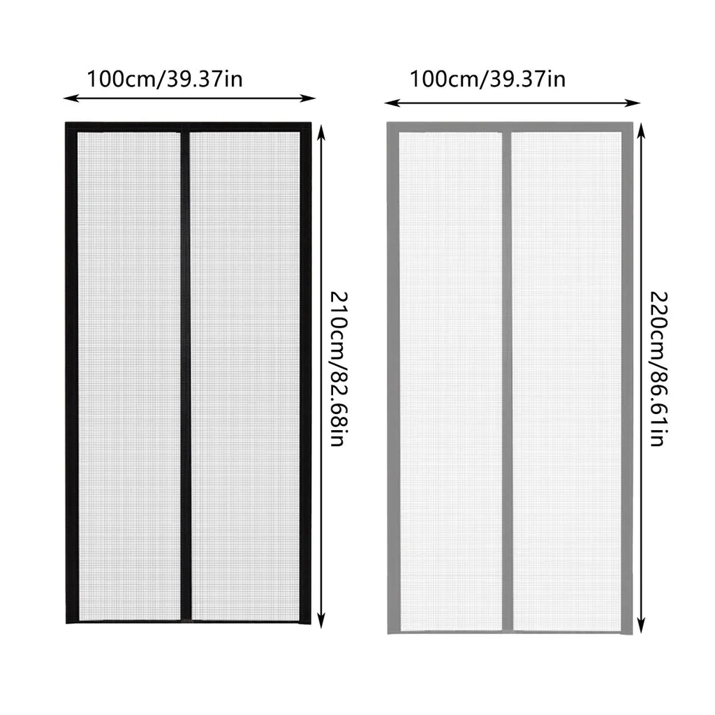 Self-Sealing Door Curtain Insect Proof Durable Mesh Screen for Home Kitchen Use - Black