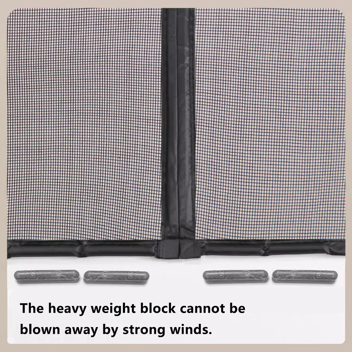Self-Sealing Door Curtain Insect Proof Durable Mesh Screen for Home Kitchen Use - Black