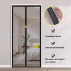 Self-Sealing Door Curtain Insect Proof Durable Mesh Screen for Home Kitchen Use - Black