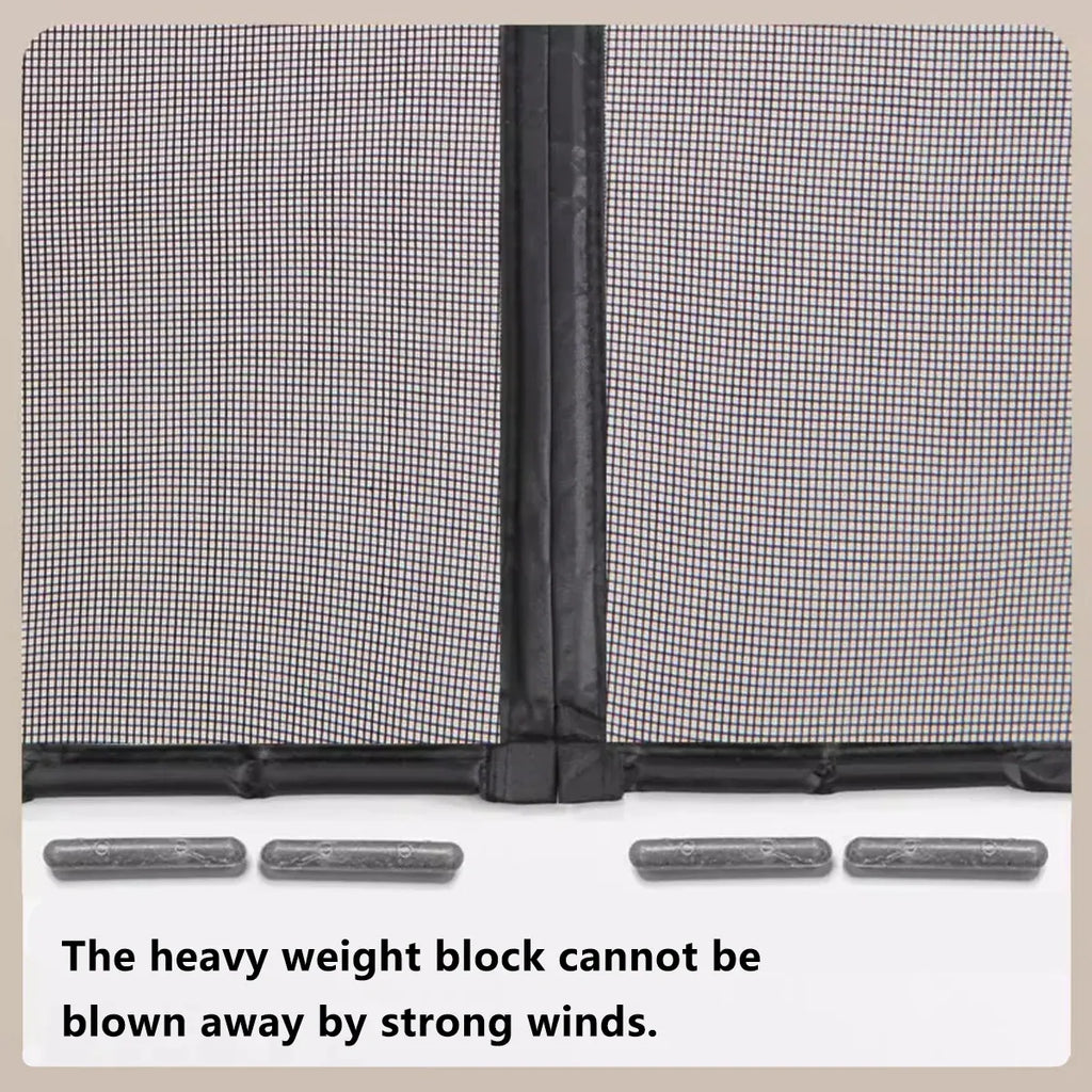 Self-Sealing Door Curtain Insect Proof Durable Mesh Screen for Home Kitchen Use - Grey