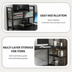 Minimalist Home Computer Desk with Shelves Study Workstation