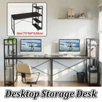 Minimalist Home Computer Desk with Shelves Study Workstation