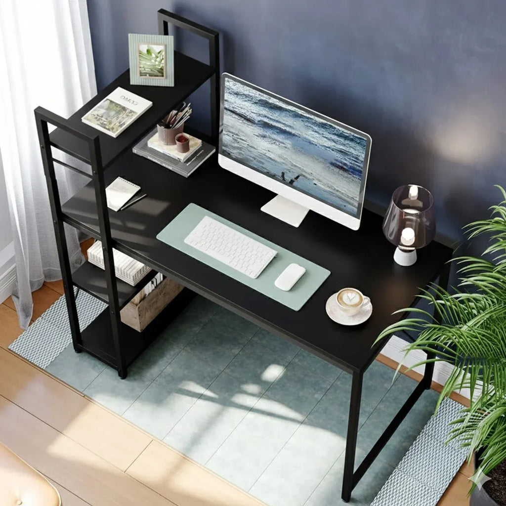 Minimalist Home Computer Desk with Shelves Study Workstation