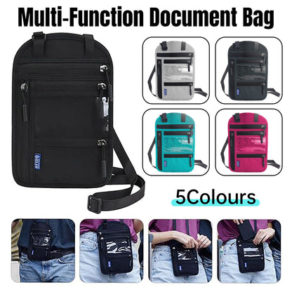 Multi-Functional Travel Passport Document Bag Protective Case Cover Holder - Lake Blue