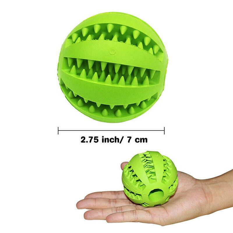 Dog Chew Toy Rubber Ball Treat Dispenser Dental Cleaning Training Play Ball - Dark Blue Rugby (11.5CM)