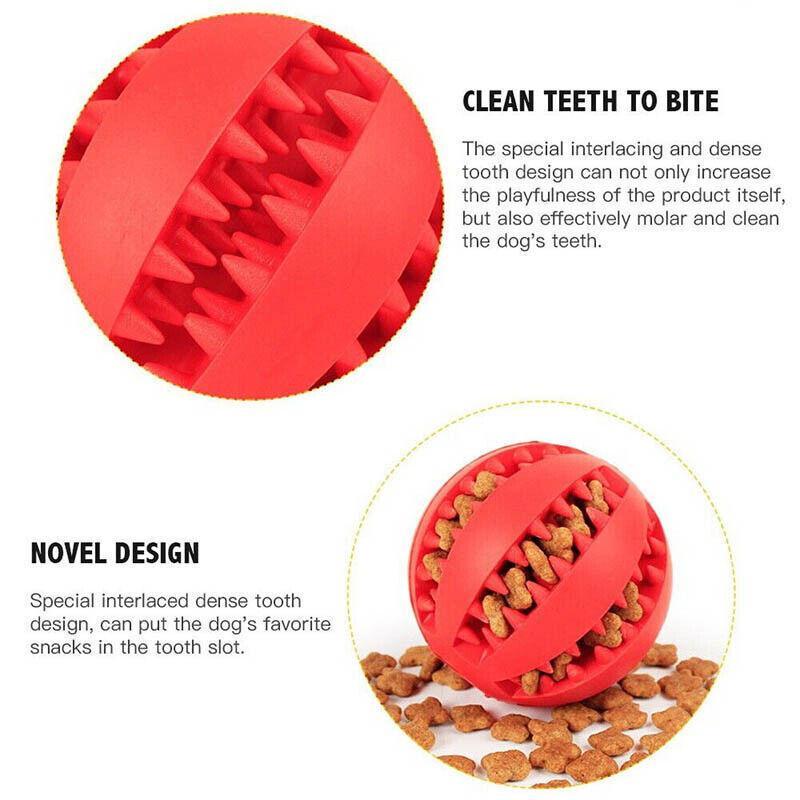 Dog Chew Toy Rubber Ball Treat Dispenser Dental Cleaning Training Play Ball - Dark Blue Rugby (11.5CM)