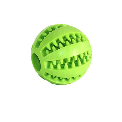 Dog Chew Toy Rubber Ball Treat Dispenser Dental Cleaning Training Play Ball - Dark Blue Rugby (11.5CM)
