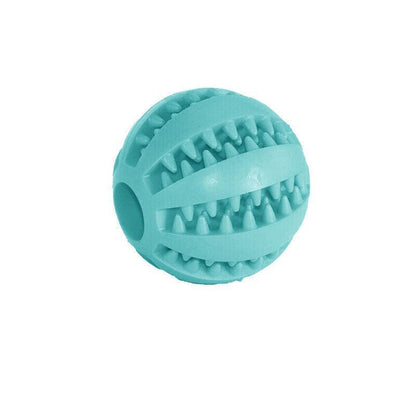 Dog Chew Toy Rubber Ball Treat Dispenser Dental Cleaning Training Play Ball - Dark Blue Rugby (11.5CM)