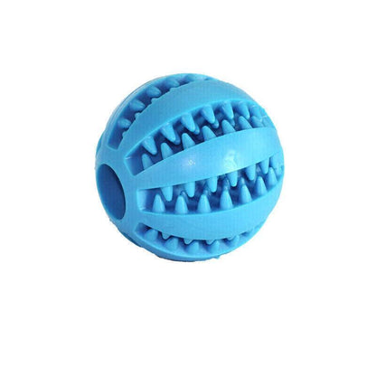 Dog Chew Toy Rubber Ball Treat Dispenser Dental Cleaning Training Play Ball - Dark Blue Rugby (11.5CM)
