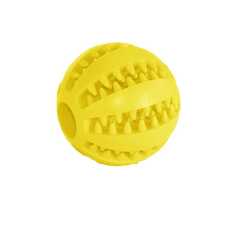 Dog Chew Toy Rubber Ball Treat Dispenser Dental Cleaning Training Play Ball - Dark Blue Rugby (11.5CM)