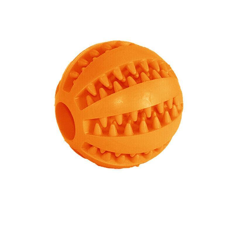 Dog Chew Toy Rubber Ball Treat Dispenser Dental Cleaning Training Play Ball - Dark Blue Rugby (11.5CM)