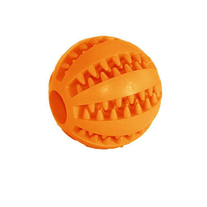 Dog Chew Toy Rubber Ball Treat Dispenser Dental Cleaning Training Play Ball - Dark Blue Rugby (11.5CM)