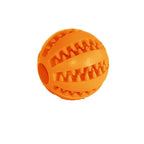 Dog Chew Toy Rubber Ball Treat Dispenser Dental Cleaning Training Play Ball - Red Spherical (Small)