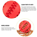 Dog Chew Toy Rubber Ball Treat Dispenser Dental Cleaning Training Play Ball - Yellow Rugby (11.5CM)
